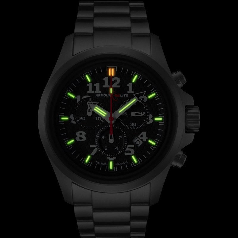 Armourlite Officer Series AL812 Men's Chronograph Watch Black-Green | Steel