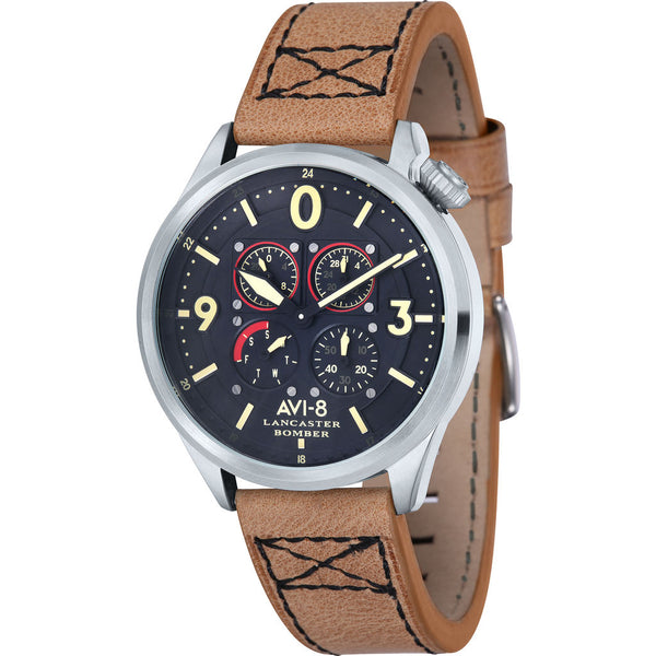 AVI-8 Lancaster Bomber AV-4050 Aviator Watch | Leather color-Blue/Blue