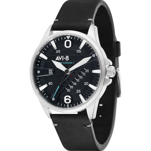 AVI-8 Hawker Harrier II AV-4055 Quartz Watch | Leather Strap color-Black/ Cream