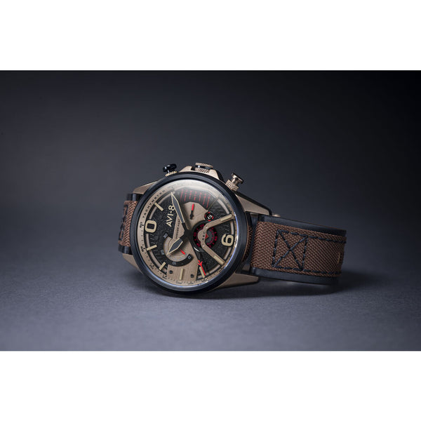 AVI-8 Hawker Harrier II AV-4056 Chronograph Watch | Leather Strap with Nylon