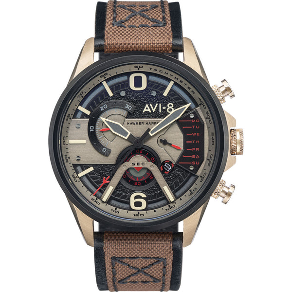 AVI-8 Hawker Harrier II AV-4056 Chronograph Watch | Leather Strap with Nylon