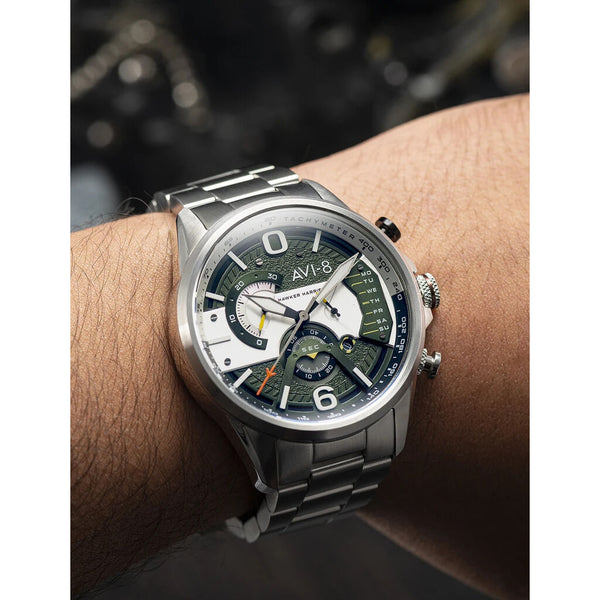 AVI-8 Hawker Harrier 4056-11 Watch | Green/Stainless