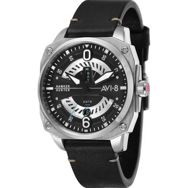 AVI-8 Hawker Hunter AV-4057 Aviator Watch | Leather Strap color-Black/Brown