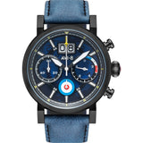 AVI-8 Hawker Hurricane AV-4062 Chronograph Watch | Leather Strap color-Blue/Blue