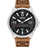 AVI-8 Hawker Harrier II AV-4063 Aviator Watch | Leather Strap color-Black/ Brown