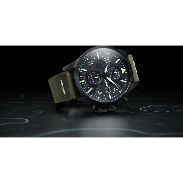 AVI-8 Hawker Hurricane AV-4068-03 Bulman Chronograph Watch | Charcoal Green