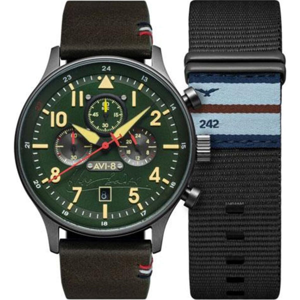 AVI-8 Hawker Hurricane AV-4072-02 Sir Douglas Bader Watch | Leather + Nylon Straps