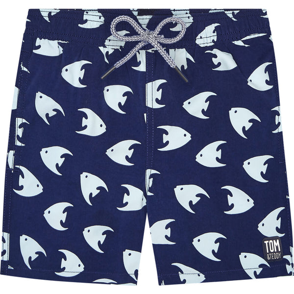 Tom & Teddy Boy's Angel Fish Swim Trunk | Deep Blue