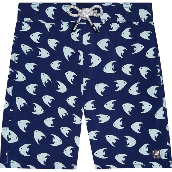 Tom & Teddy Men's Angel Fish Swim Trunk | Deep Blue