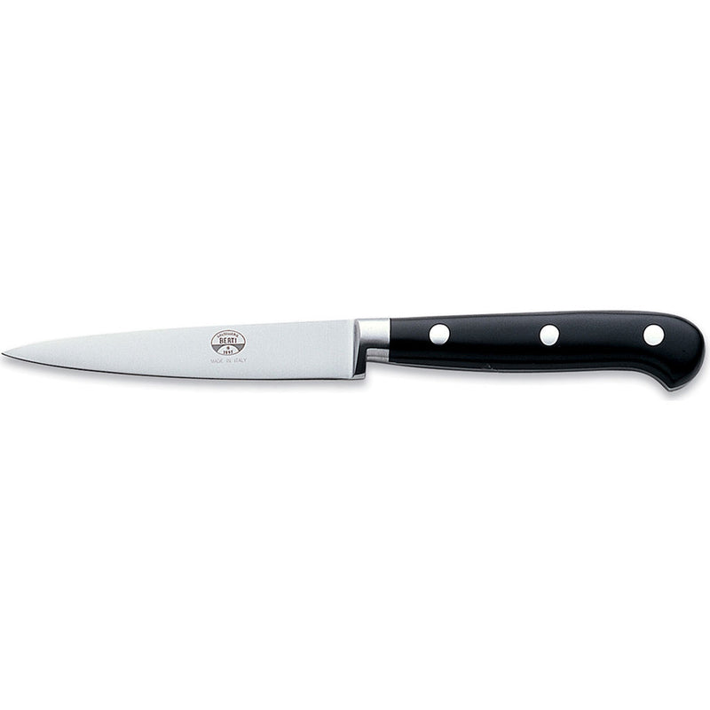 Coltellerie Berti Straight Paring Knife | Black Lucite Handle