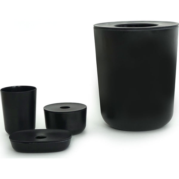 Bano Bamboo Bathroom Bin in Various Colors - Black - EKOBO