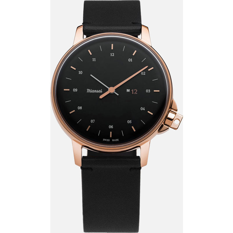 Miansai M12 Rose Gold Black Watch | Black Strap