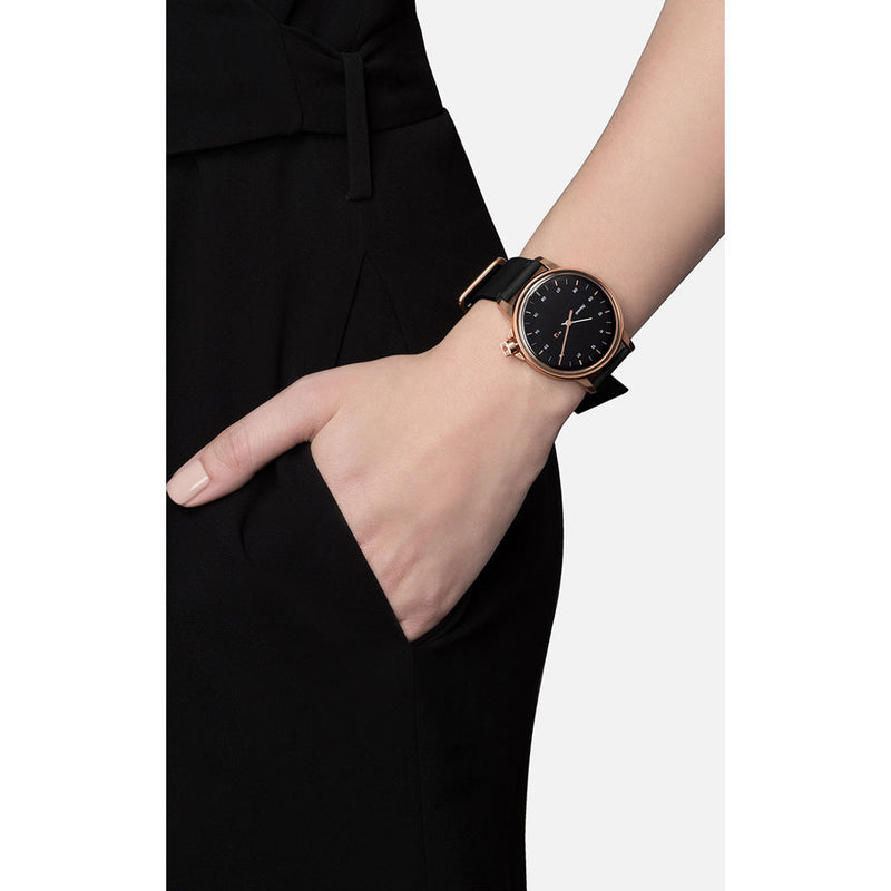 Miansai M12 Rose Gold Black Watch | Black Strap