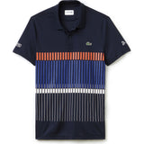 Lacoste X Novak Djokovic Vertical Stripe Men's Polo Shirt |  Navy Blue