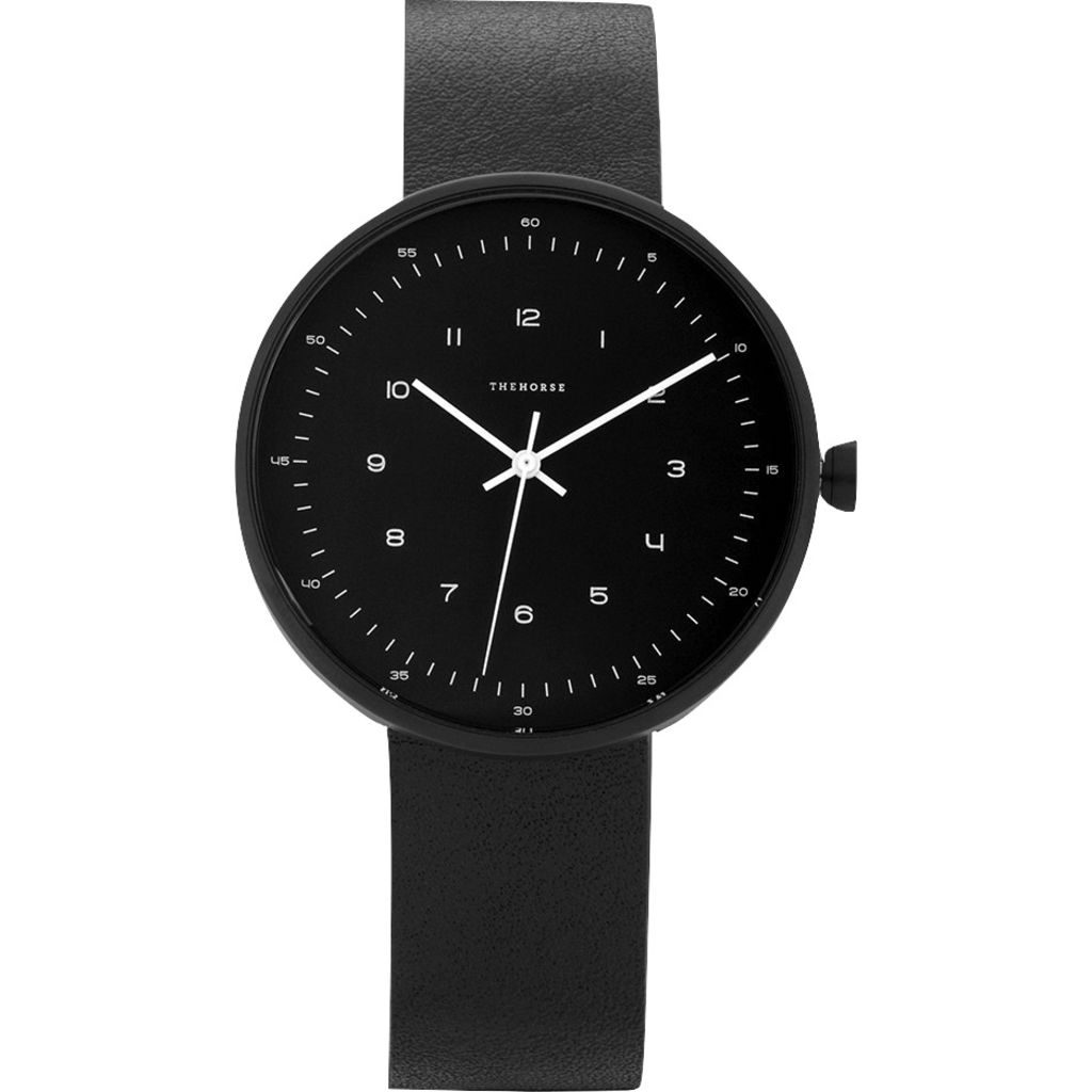 The Horse Minimal 40 mm Matte Black Watch Black/Black – Sportique