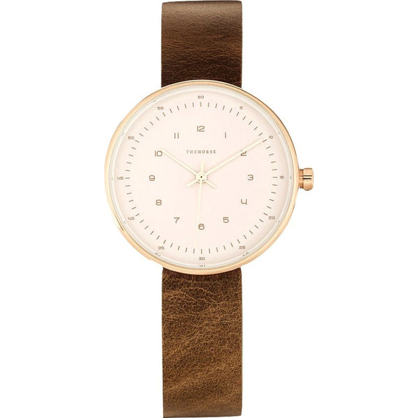 The Horse Minimal 34 mm Rose Gold Watch | Blush/Tan