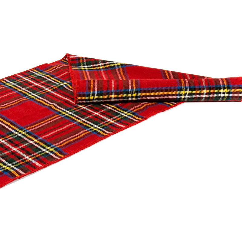 Faribault Stewart Plaid Table Runner | Red- BASPRD1447