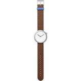 bulbul Facette 07 Watch | Matte Steel on Brown Italian Leather F07