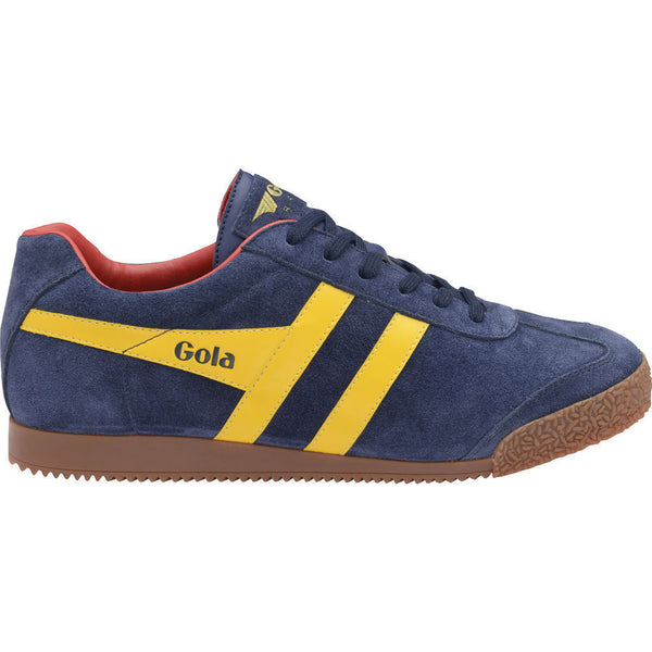 Gola Men's Harrier Suede Sneakers | Navy/Sun/Red