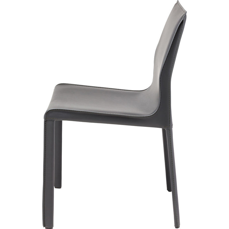 Nuevo Colter Dining Chair | Dark Grey Leather