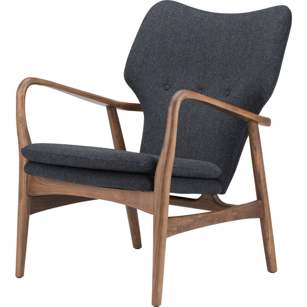 Nuevo Patrik Lounge Chair | Dark Grey Tweed/Walnut