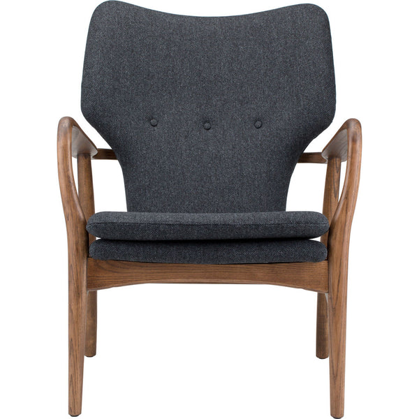 Nuevo Patrik Lounge Chair | Dark Grey Tweed/Walnut