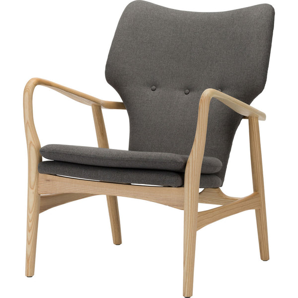 Nuevo Patrik Lounge Chair | Grey Polyester/Ash