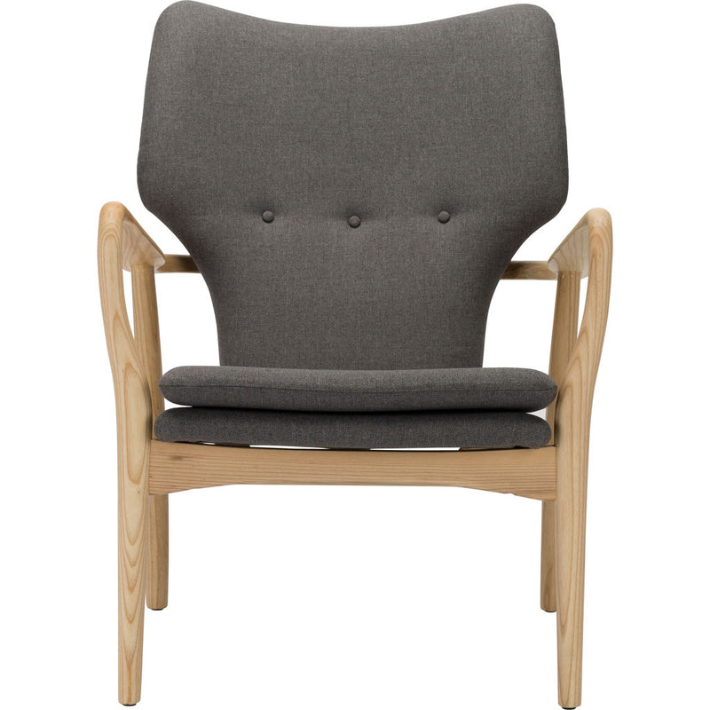 Nuevo Patrik Lounge Chair | Grey Polyester/Ash