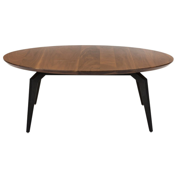 Nuevo Tapered Round Coffee Table | Walnut / Matte Black HGNA207