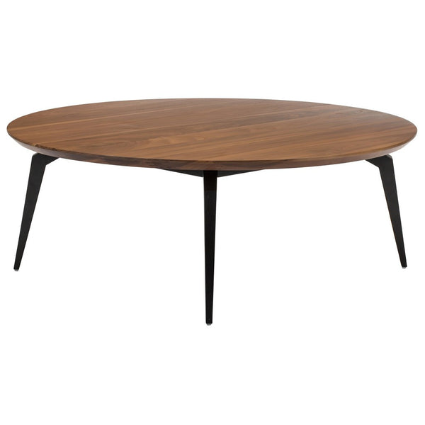 Nuevo Tapered Round Coffee Table | Walnut / Matte Black HGNA207