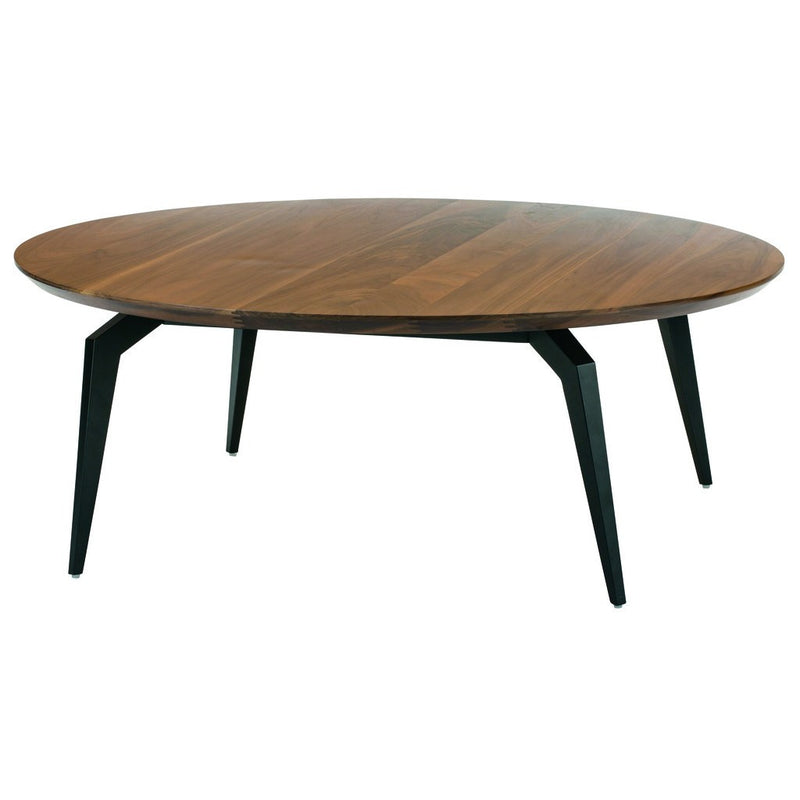 Nuevo Tapered Round Coffee Table | Walnut / Matte Black HGNA207