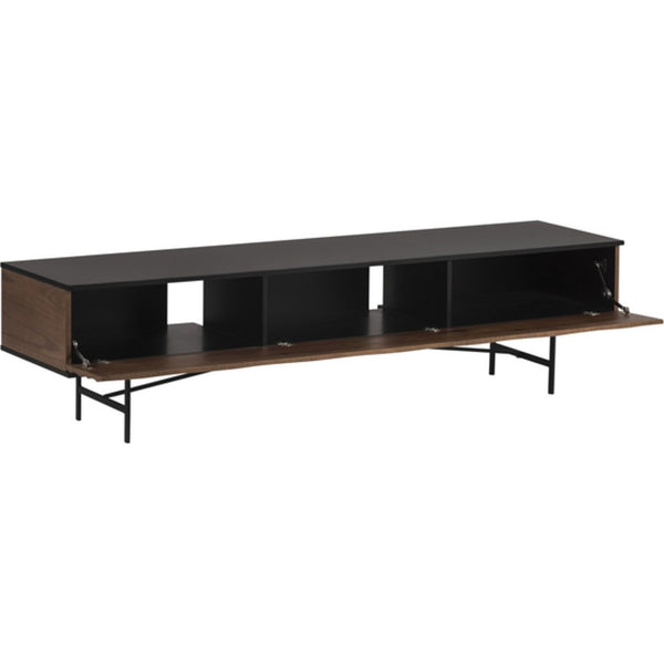 Nuevo Swell Media Unit | Black / Walnut / Metal Base HGPM104