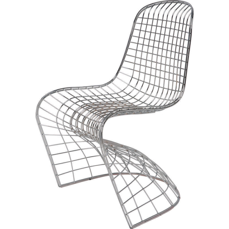 Nuevo Swerve Chair | Silver Stainless Steel Metal