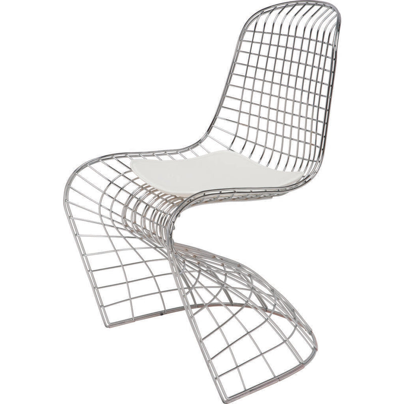 Nuevo Swerve Chair | Silver Stainless Steel Metal