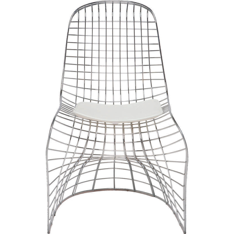 Nuevo Swerve Chair | Silver Stainless Steel Metal