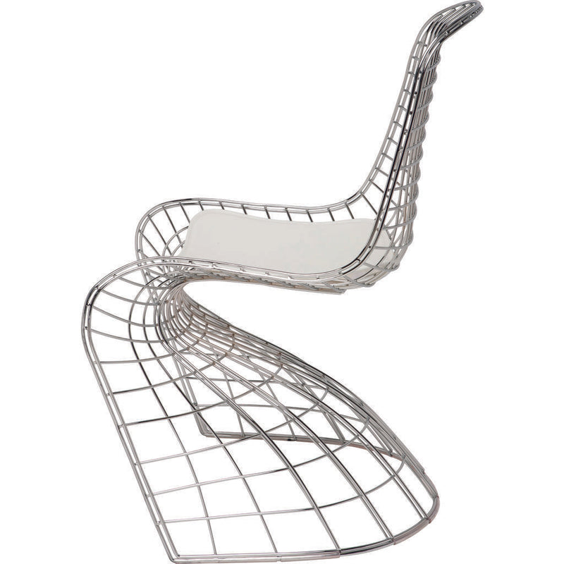 Nuevo Swerve Chair | Silver Stainless Steel Metal