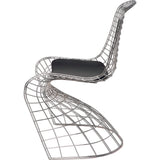 Nuevo Swerve Chair | Silver Stainless Steel Metal