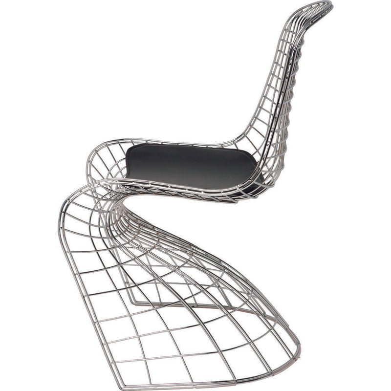 Nuevo Swerve Chair | Silver Stainless Steel Metal