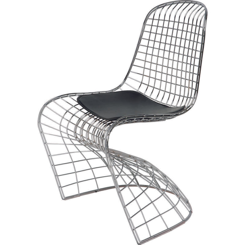 Nuevo Swerve Chair | Silver Stainless Steel Metal