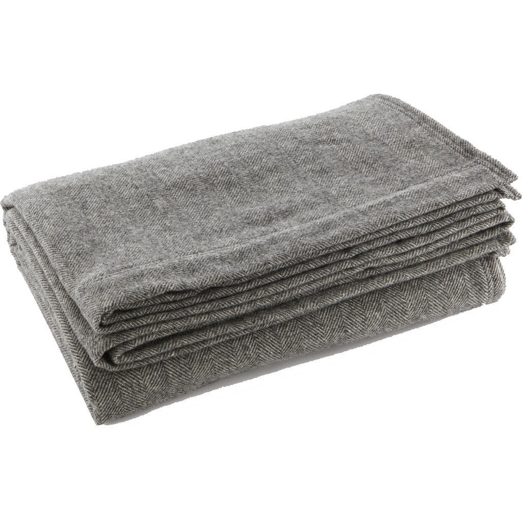 Faribault Herringbone Wool Blanket Charcoal 10086 Twin 66x96 – Sportique