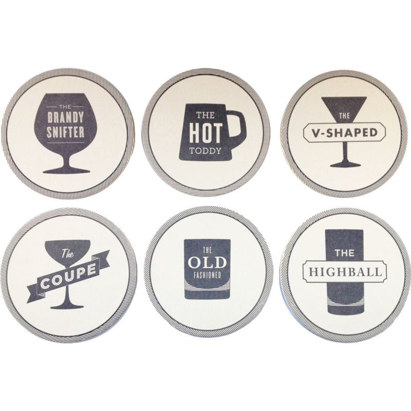 Izola Happy Hour Coaster Set | Black and White 2204