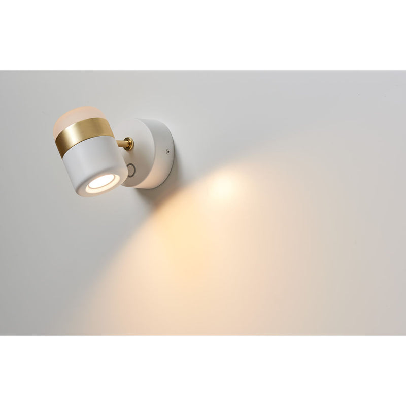 Seed Design Ling Wall Lamp | White/ Matt Brass