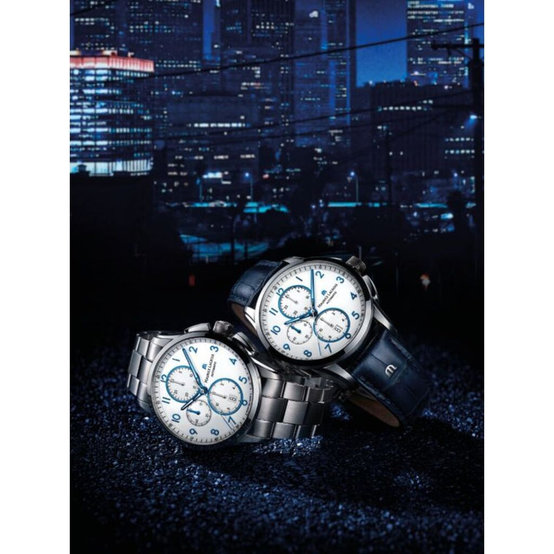 Maurice Lacroix 43mm Pontos Chronograph Watch – Leather Sportique | Blue
