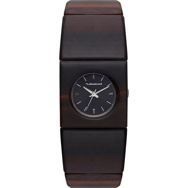 Vestal Rosewood Slim Watch | Burnt Ebony/Black (Real Wood) RWS3W01