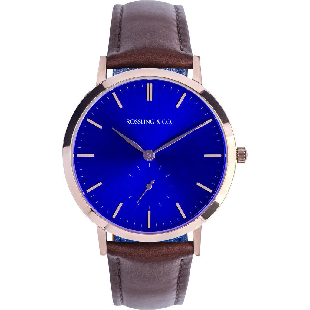 Rossling & Co. Modern 36mm Westhill Watch Gold/Blue/Gold RO-003-002 ...