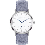 Rossling & Co. Modern 36mm Stirling Watch | Silver/White/Blue RO-003-018