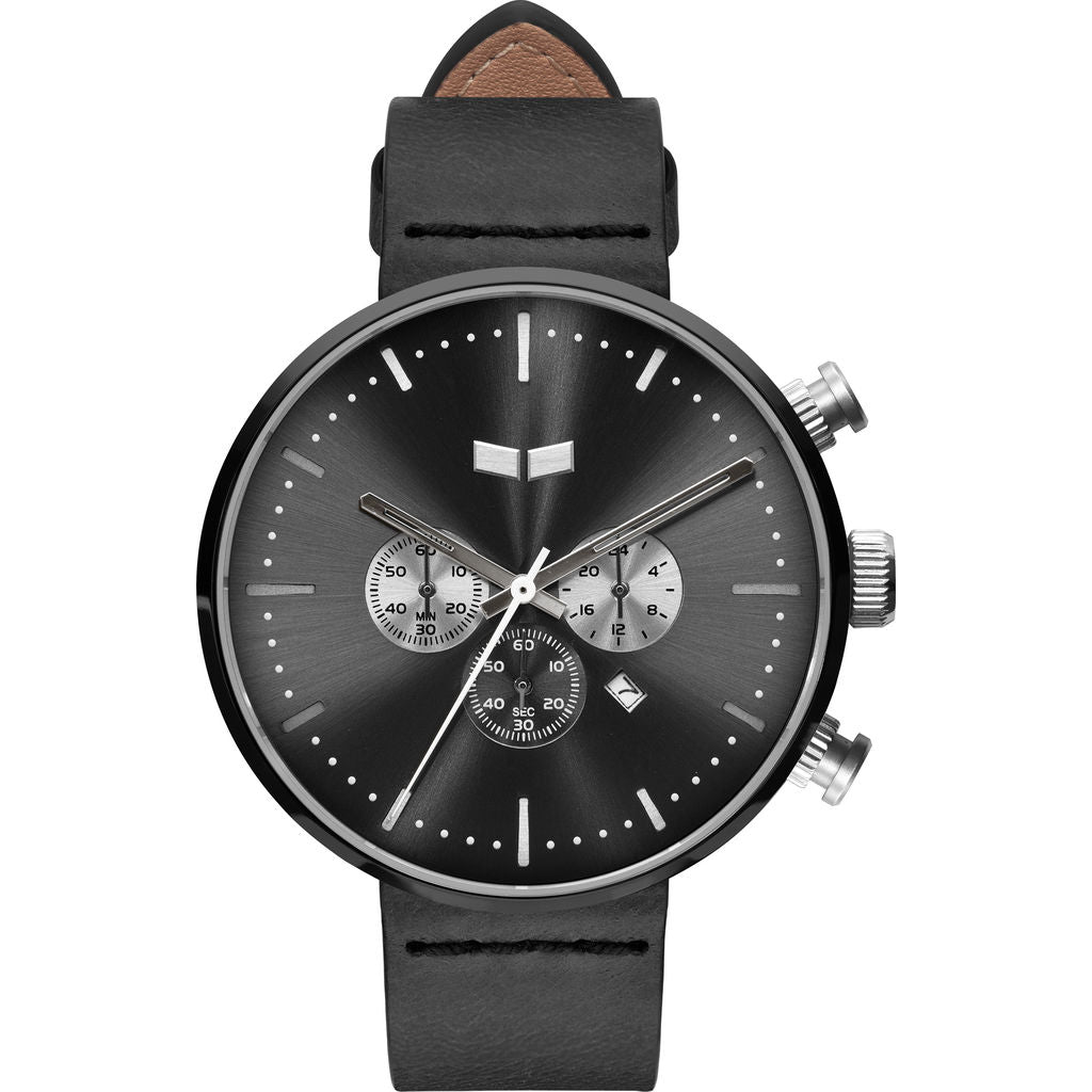 Vestal Roosevelt Chrono Italian Leather Watch Black/Gun-Silver RSC42L05 ...