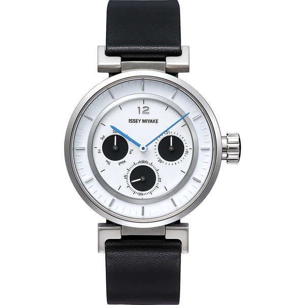 Issey Miyake W-Mini White Watch Black Leather Silaab02 – Sportique