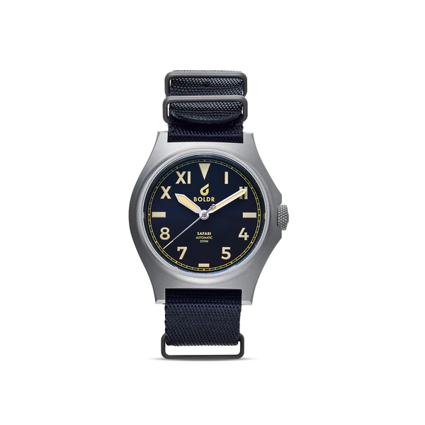 BOLDR Safari GMT Maasai Mara Automatic (40mm) Blue Dial / Stainless Steel  SFR-GT-MAA-40-20 - First Class Watches™ USA