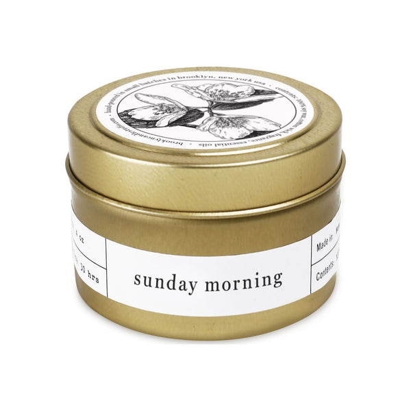 Brooklyn Candle Studio Gold Travel Tin Candle | Sunday Morning